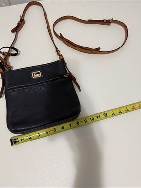 DOONEY  BOURKE Black Crossbody Bag with Tan Strap worn once